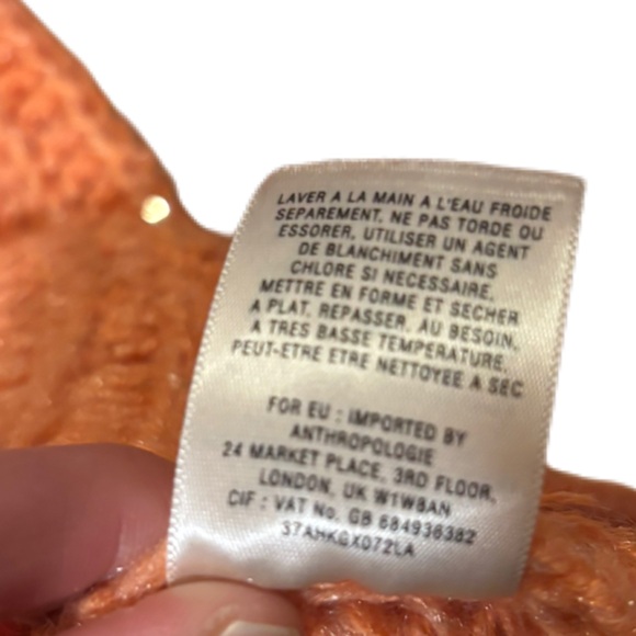 Anthropologie KNITTED & KNOTTED Sunstitch Pullover Sweater Peach XS EUC - Picture 13 of 13